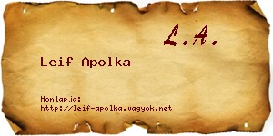Leif Apolka névjegykártya